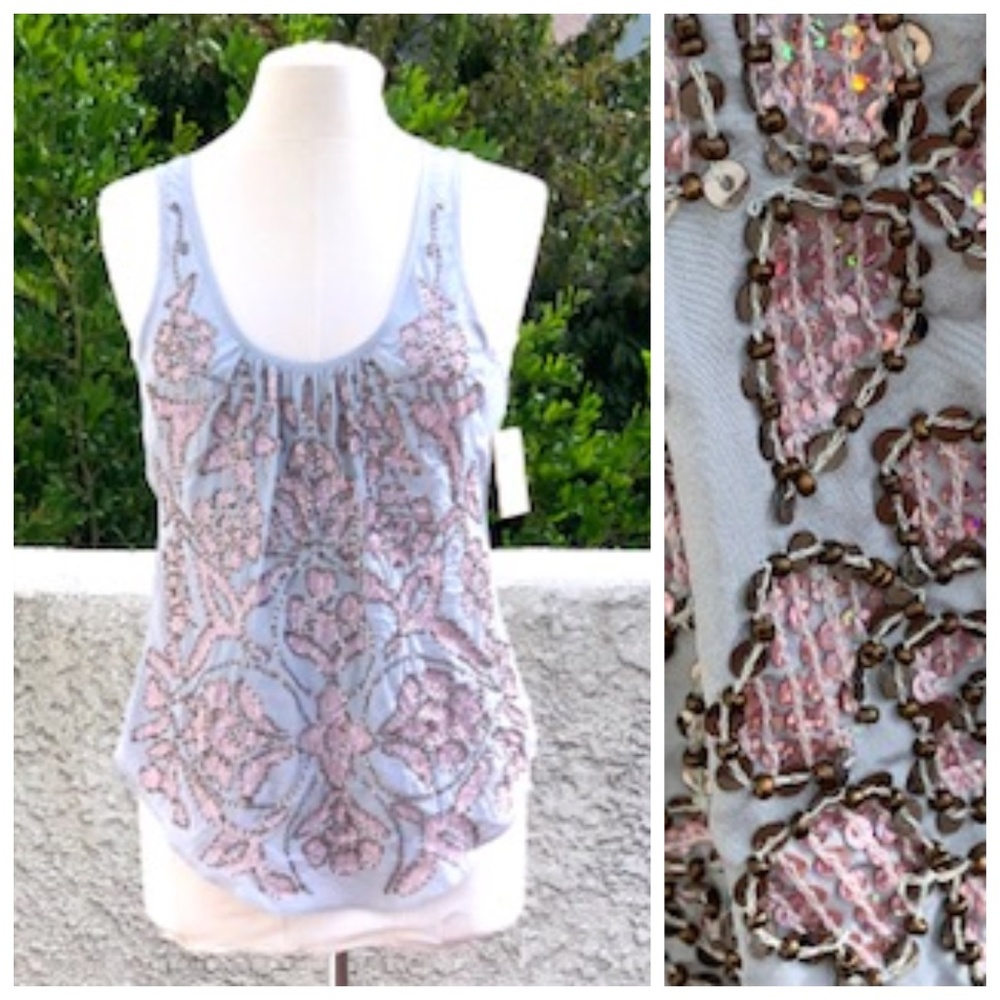 Guess Bella Embellished Top NWT